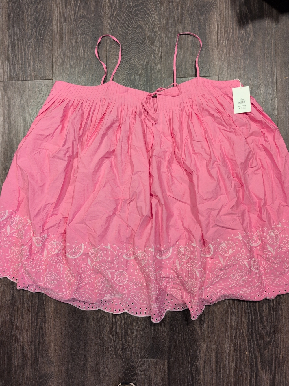 Free Assembly Women's Plus Pink Cotton Pintuck Sleeveless Mini Dress 3X NWT